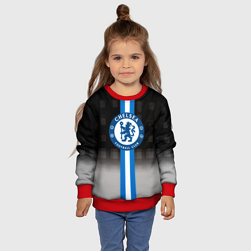 Детский свитшот Chelsea fc sport geometry / 3D-Красный – фото 4