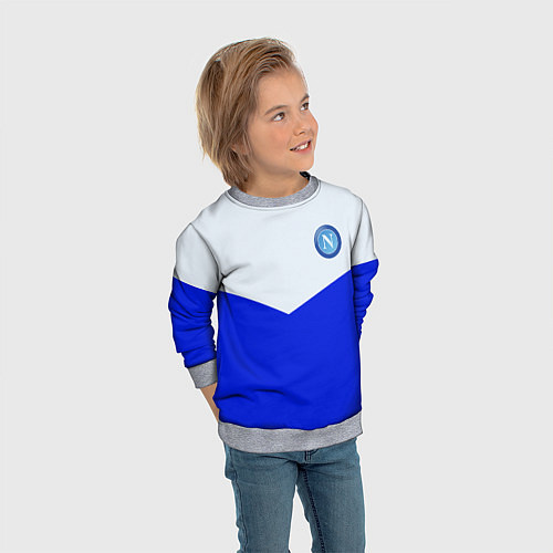 Детский свитшот Napoli fc geometry / 3D-Меланж – фото 3