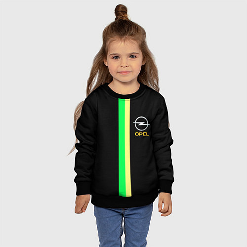 Детский свитшот Opel line geometry / 3D-Черный – фото 4