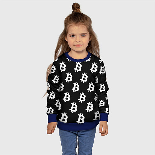 Детский свитшот Биткоин блокчейн / 3D-Синий – фото 4
