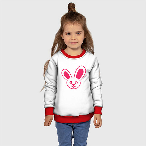 Детский свитшот Токсичный заяц / 3D-Красный – фото 4