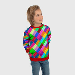 Свитшот детский Блоки цветового конструктора, цвет: 3D-красный — фото 2