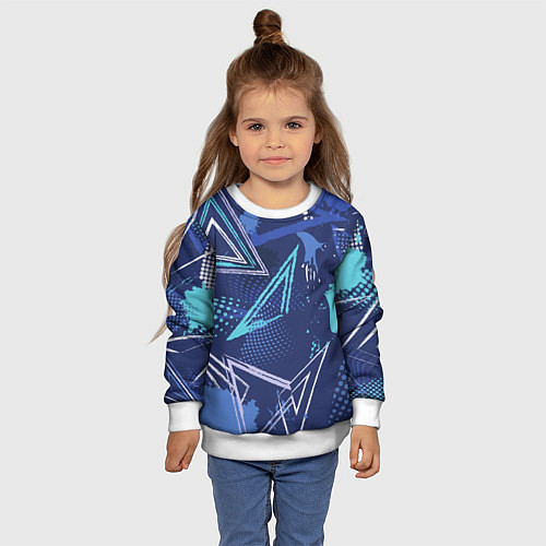 Детский свитшот Яркий абстрактный узор для спорта / 3D-Белый – фото 4