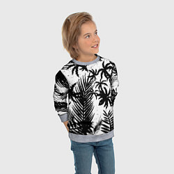 Свитшот детский Чёрно белые пальмы, цвет: 3D-меланж — фото 2