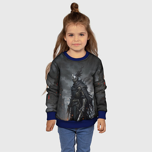Детский свитшот Воин с парными мечами / 3D-Синий – фото 4