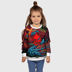 Свитшот детский Samurai logo cyberpunk, цвет: 3D-белый — фото 2