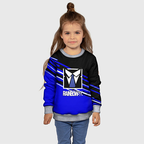 Детский свитшот Rainbow six geometry steel / 3D-Меланж – фото 4