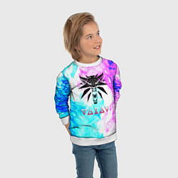 Свитшот детский Ведьмак неоновый дым, цвет: 3D-белый — фото 2