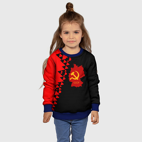 Детский свитшот СССР геометрия прошлого / 3D-Синий – фото 4