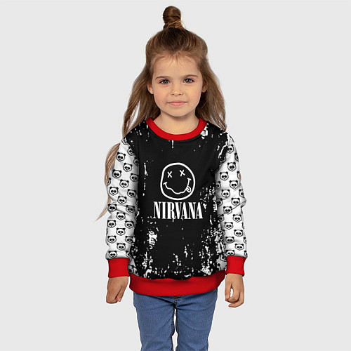 Детский свитшот Nirvana teddy / 3D-Красный – фото 4