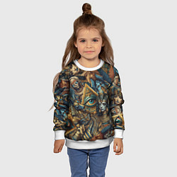 Свитшот детский Фараон Клеопатра и Божества древнего Египта, цвет: 3D-белый — фото 2