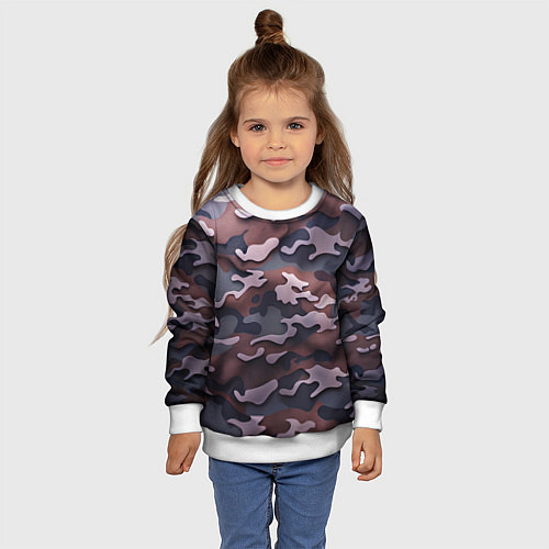 Детский свитшот Камуфляж-грязь / 3D-Белый – фото 4