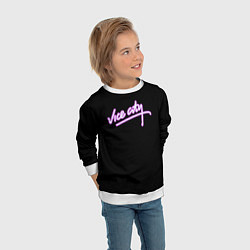 Свитшот детский Vice city logo neon, цвет: 3D-белый — фото 2