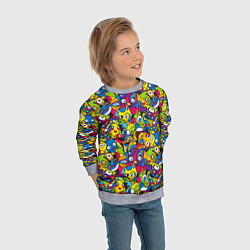 Свитшот детский Сумасшедшие креативные коты, цвет: 3D-меланж — фото 2