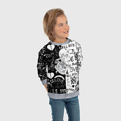 Свитшот детский Lii Peep pattern rap, цвет: 3D-меланж — фото 2