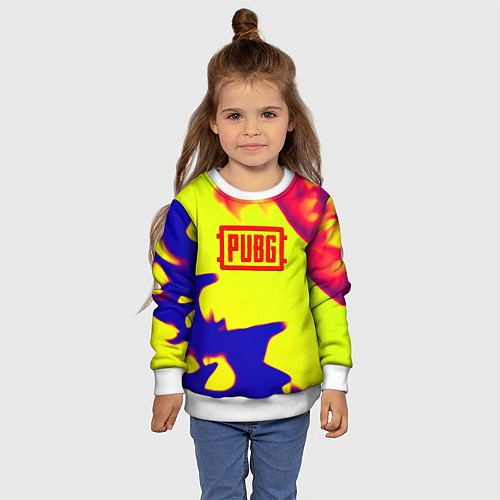 Детский свитшот PUBG neon flame / 3D-Белый – фото 4