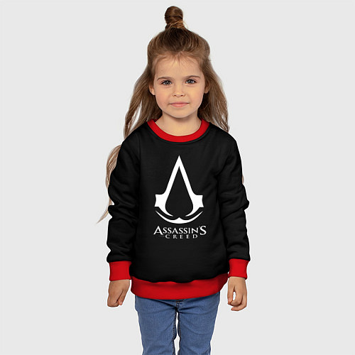 Детский свитшот Assassins Creed logo game / 3D-Красный – фото 4