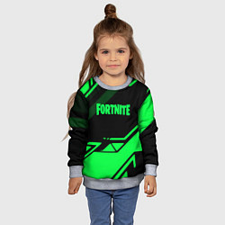 Свитшот детский Fortnite geometry green, цвет: 3D-меланж — фото 2