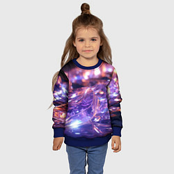 Свитшот детский Плавление абстрактных блестящих камней, цвет: 3D-синий — фото 2