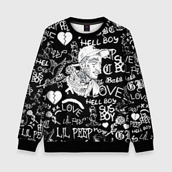 Детский свитшот Lil Peep pattern автографы лого