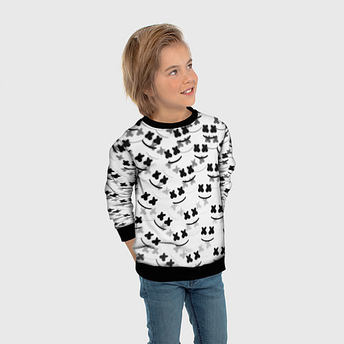 Детский свитшот Marshmello dj pattern / 3D-Черный – фото 3