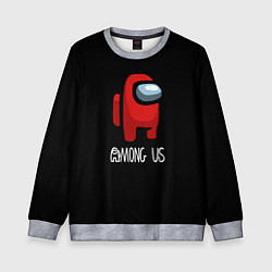 Детский свитшот Among us красный лого