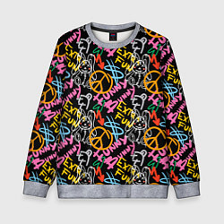 Детский свитшот Funny bunny color graffiti pattern