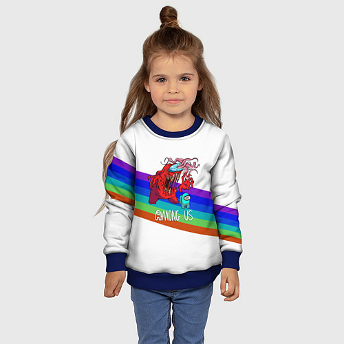 Детский свитшот Among us colors line монстр / 3D-Синий – фото 4