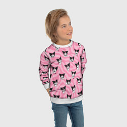 Свитшот детский Розовый паттерн Куроми, цвет: 3D-белый — фото 2