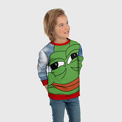 Свитшот детский Хитрый лягушонок пепе, цвет: 3D-красный — фото 2