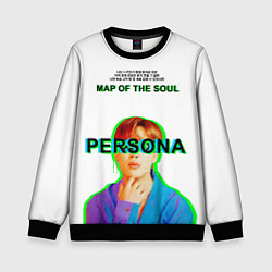 Свитшот детский BTS Jimin Persona - кто я иероглифами, цвет: 3D-черный