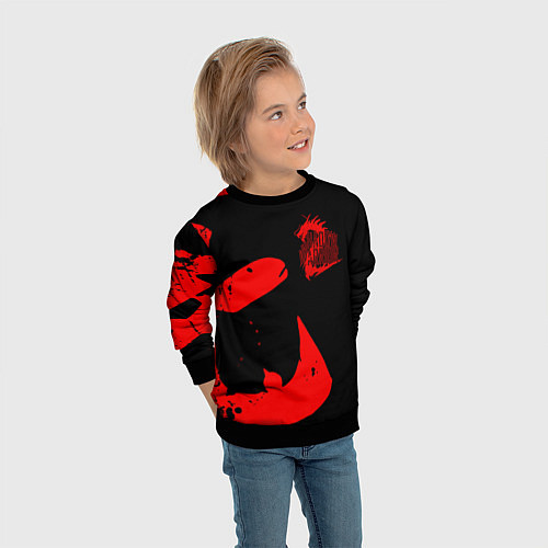 Детский свитшот Shadow Warrior japan / 3D-Черный – фото 3