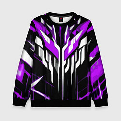 Свитшот детский Purple and white abstraction on a black background, цвет: 3D-черный