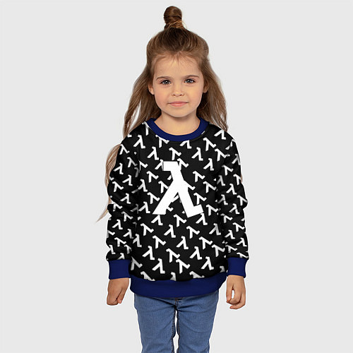 Детский свитшот Half liife logo pattern / 3D-Синий – фото 4