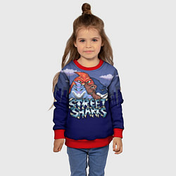Свитшот детский Уличные акулы, цвет: 3D-красный — фото 2