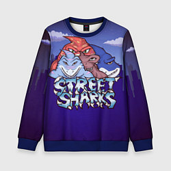 Свитшот детский Street sharks - Городские Уличные Акулы, цвет: 3D-синий