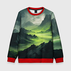 Свитшот детский Ядовитая горная местность - токсичная кислотная до, цвет: 3D-красный
