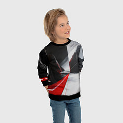 Свитшот детский Футуристичный пейзаж в стиле авангард, цвет: 3D-черный — фото 2