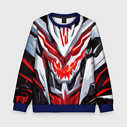 Свитшот детский Абстрактный красный кибер демон, цвет: 3D-синий