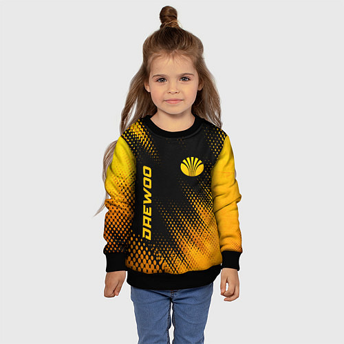 Детский свитшот Daewoo - gold gradient вертикально / 3D-Черный – фото 4