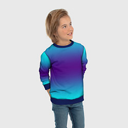 Свитшот детский Градиент из неона, цвет: 3D-синий — фото 2