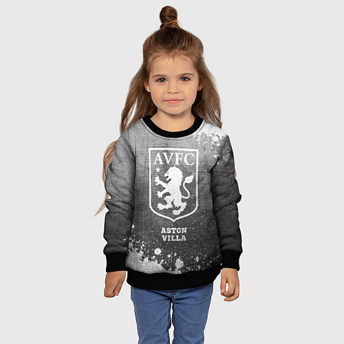 Детский свитшот Aston Villa - grey gradient / 3D-Черный – фото 4