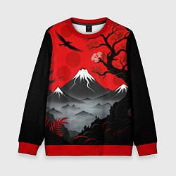 Детский свитшот Япония сакура и горы
