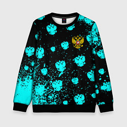 Свитшот детский Герб текстура РФ, цвет: 3D-черный
