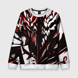 Свитшот детский White and red abstraction on a black background, цвет: 3D-белый