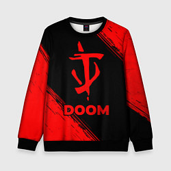 Свитшот детский Doom - red gradient, цвет: 3D-черный