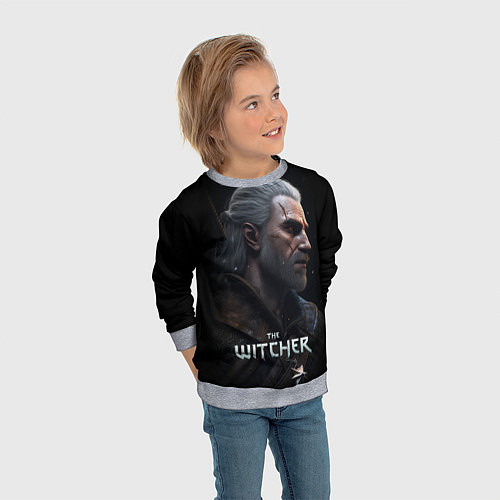 Детский свитшот The Witcher poster / 3D-Меланж – фото 3