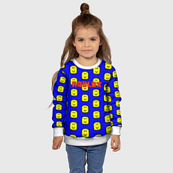 Свитшот детский Roblox pattern mobile, цвет: 3D-белый — фото 2