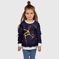Свитшот детский Золотые яркие неоновые плиты, цвет: 3D-белый — фото 2