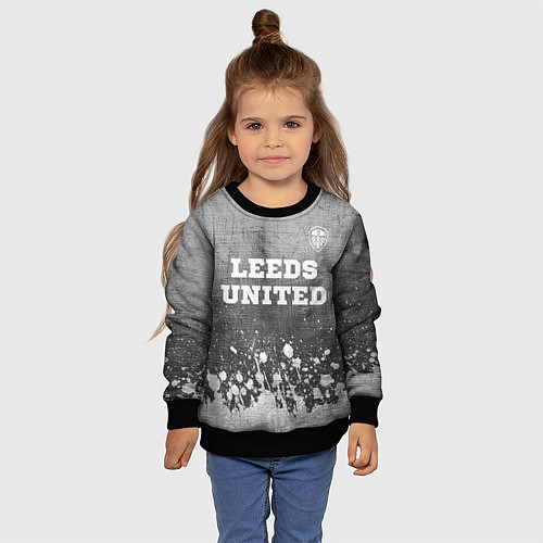 Детский свитшот Leeds United - grey gradient посередине / 3D-Черный – фото 4
